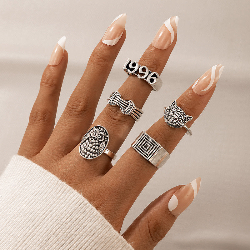 Fashion OL Pearl Ring Three Piece Set