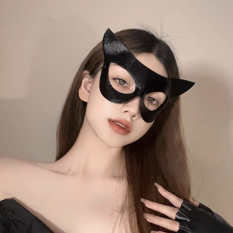 Halloween Half Face Mask - Werewolf White Design