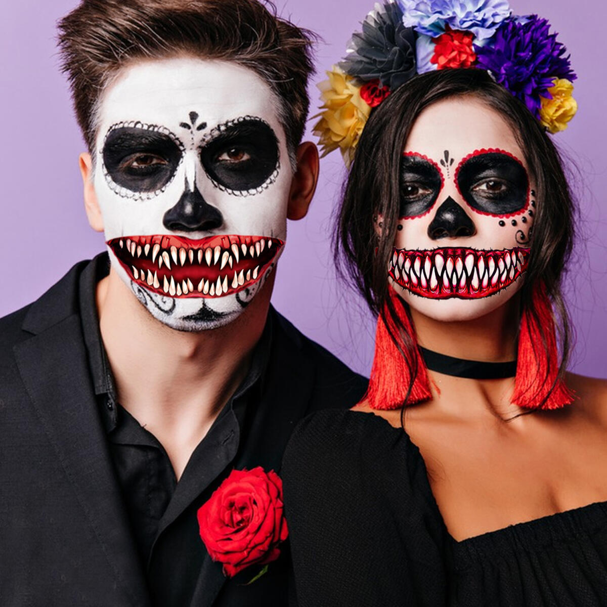 Halloween Temporary Tattoo Stickers - 18 Sheets Spooky Designs