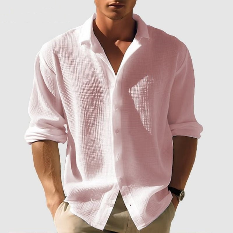 Men's Professional Business Shirt - Long Sleeve Single Breasted