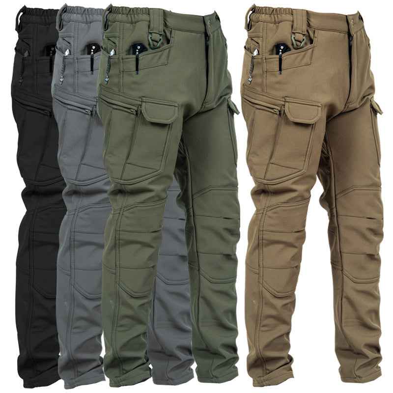 Outdoor Technical Trousers Men's Soft Shell Tactical Pants Fleece Warm Leisure