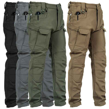 Outdoor Technical Trousers Men's Soft Shell Tactical Pants Fleece Warm Leisure