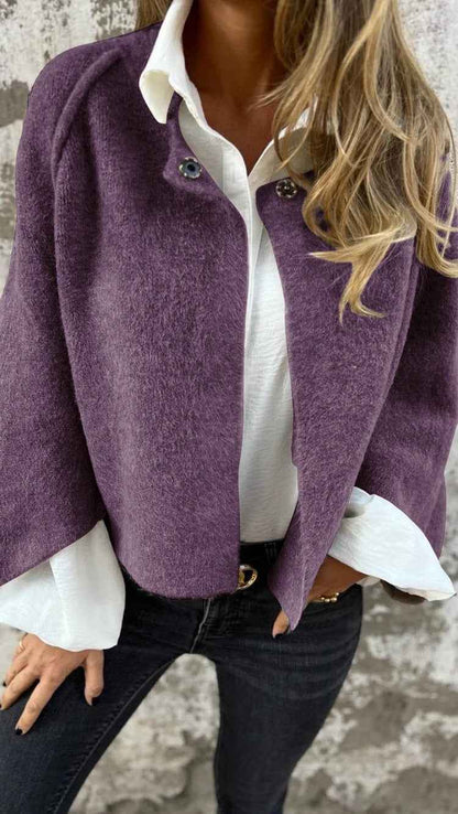 Lady's Bat-sleeve Cardigan Short Cashmere Coat
