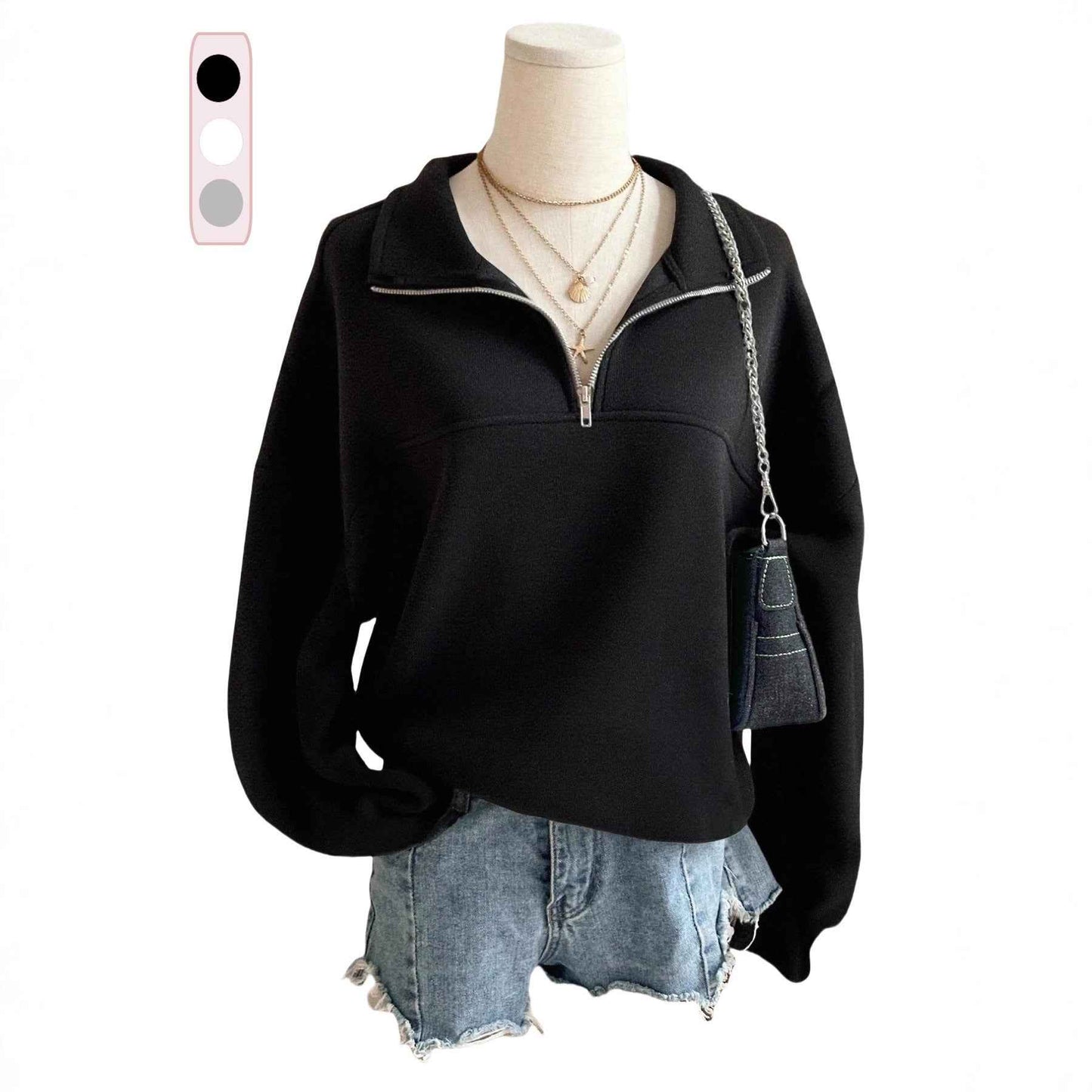 Spring And Autumn New Zipper Sweater