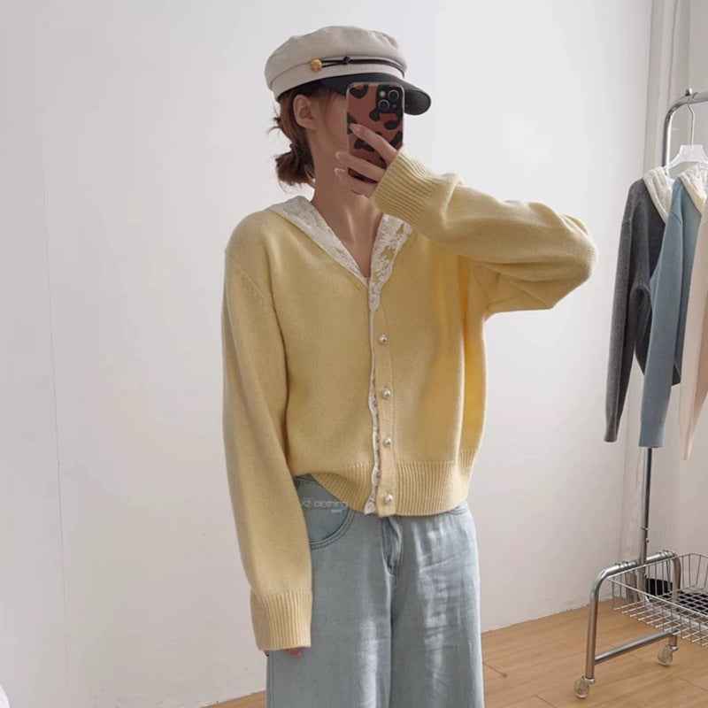 Lazy Chic Sweater Coat Loose French Top