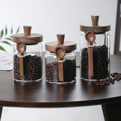 3Pcs Glass Coffee Jars With Spoons,Candy Jars,Biscuit Jars,Storage Jars,Tea Jars - DropOnline.co