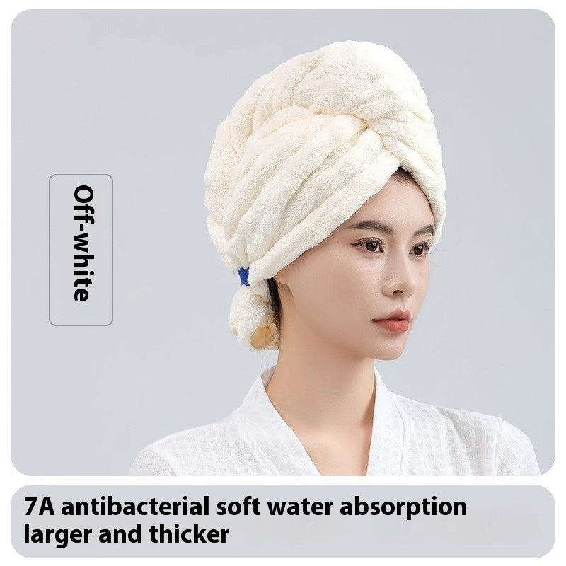 Bubble Velvet Wide Tail Hair-drying Quick-drying Towel Shower Cap
