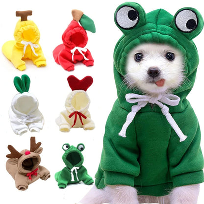 Cute Fruit Dog Clothes For Small Dogs Hoodies Winter Warm Fleece Pet Clothing Puppy Cat Costume Coat For French Chihuahua Outfit - DropOnline.co