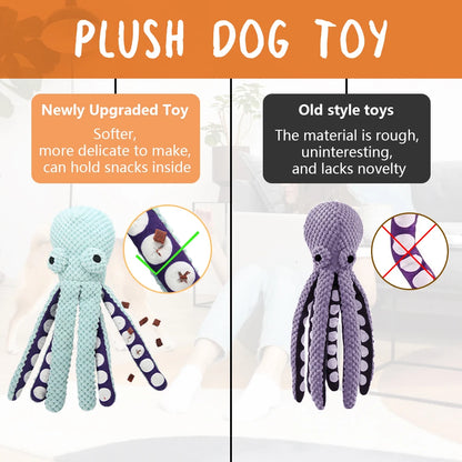 Squeaky Octopus Shell Puzzle Toy – Dog & Cat Plush Sniff Toy for Teeth Cleaning & Play