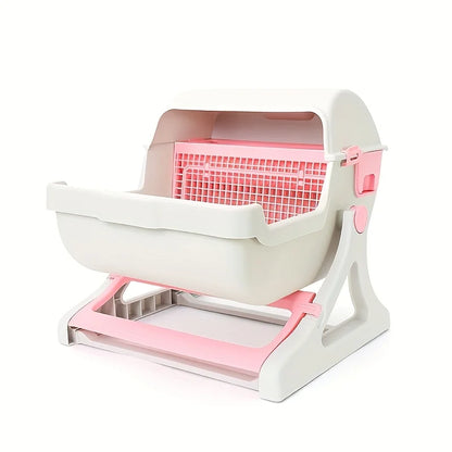 Self-Draining Cat Litter Box — No Scoop Needed, Odor-Proof & Leak-Proof with Removable Grid