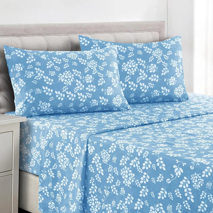 Lux Décor 4pc Floral Microfiber Sheet Set