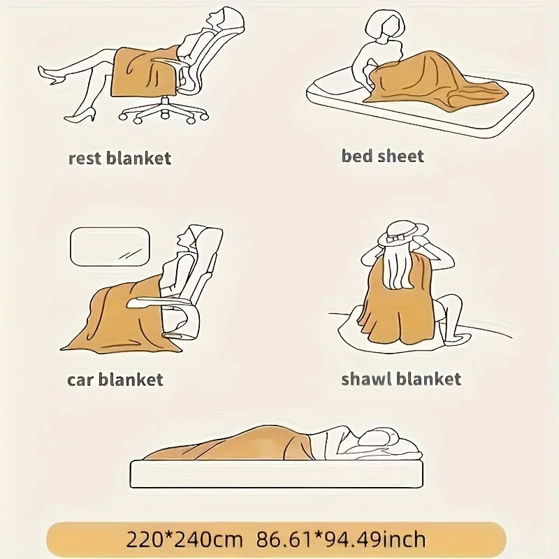 1pc Weighted Fleece Blanket -Soft, Warm, Throw for Bedroom, Living Room, Student Dormitory, Car, Sofa,8lbs With Sherpa