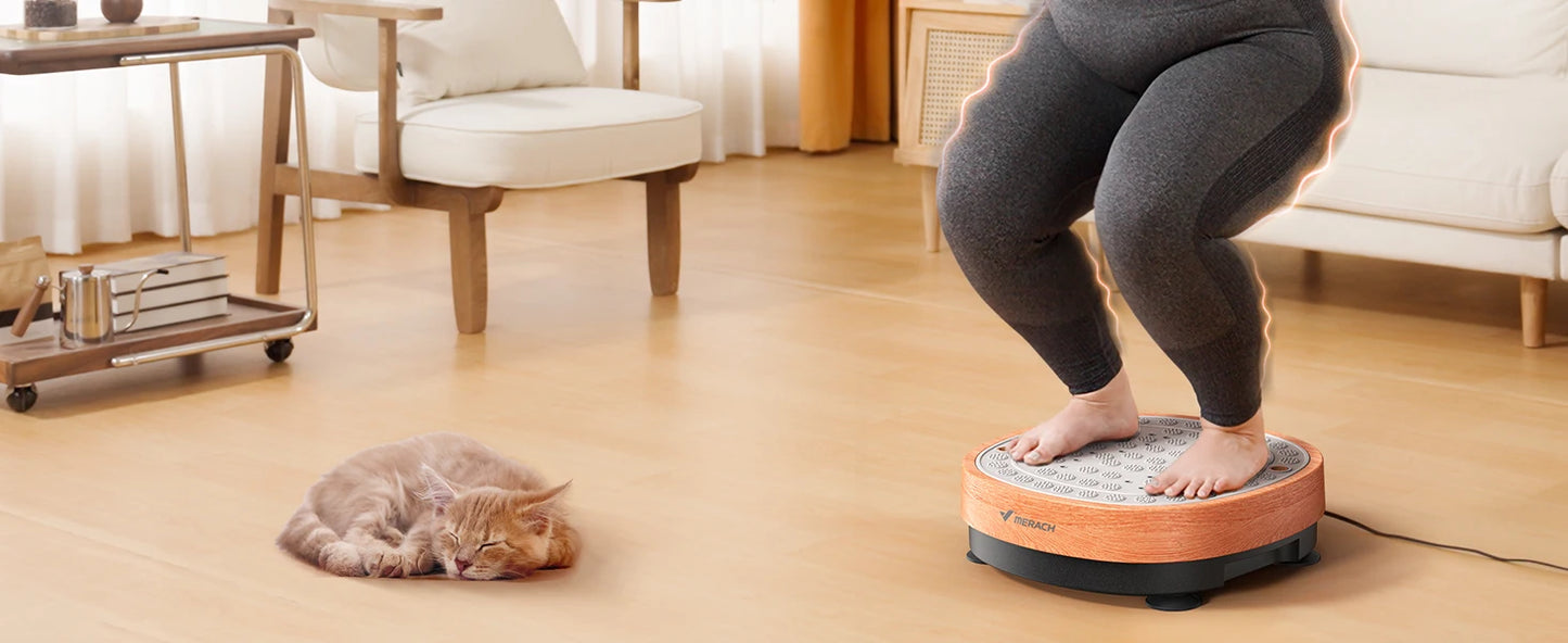 MERACH Vibration Plate Exercise Machine | Foot Massager, 99 Speeds & Remote Control