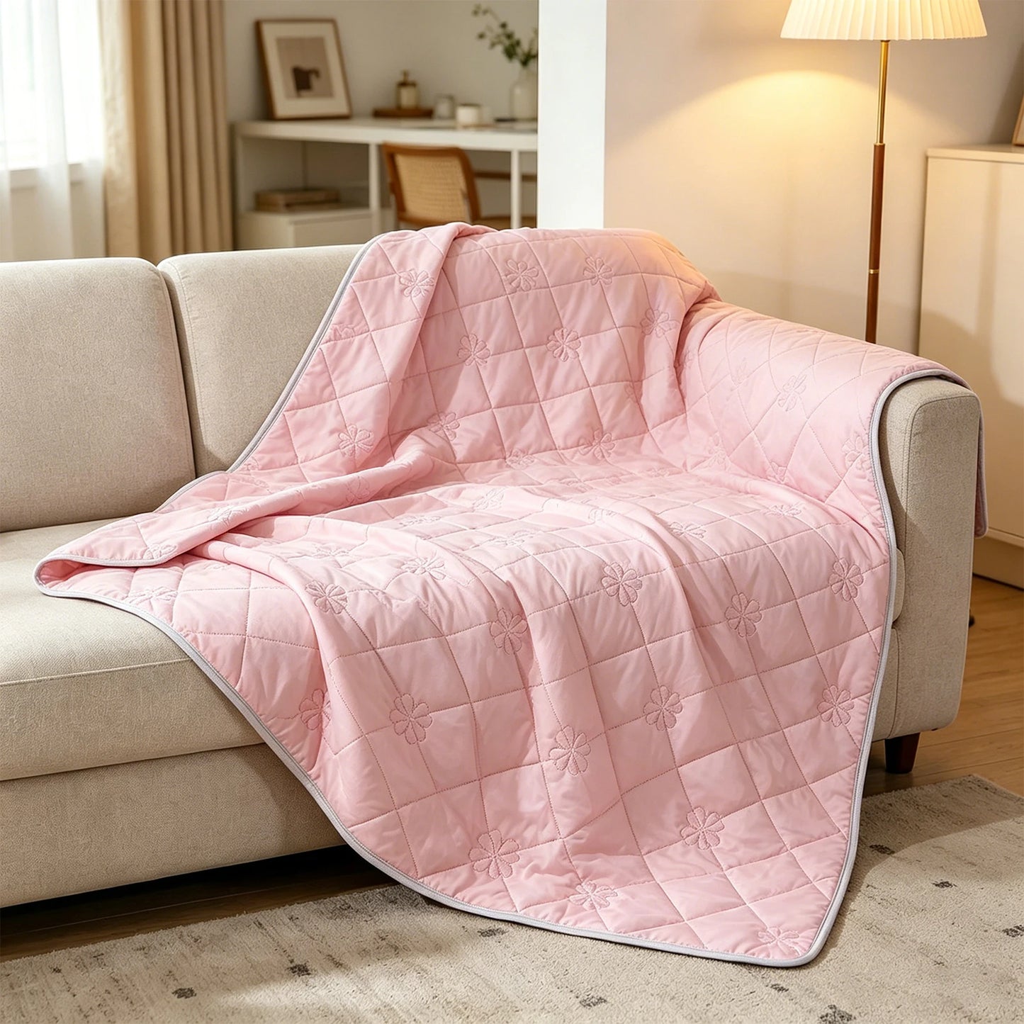 ROSEKIND 1pc Soft Cooling Blanket, 300 GSM, 90*108 Inch, Lightweight & Breathable Cold blanket for  Hot Sleepers, Multifunctional Blanket for Bed Sofa Office Travel, Durable Blanket for All-season Use, Available In 5 Colors A