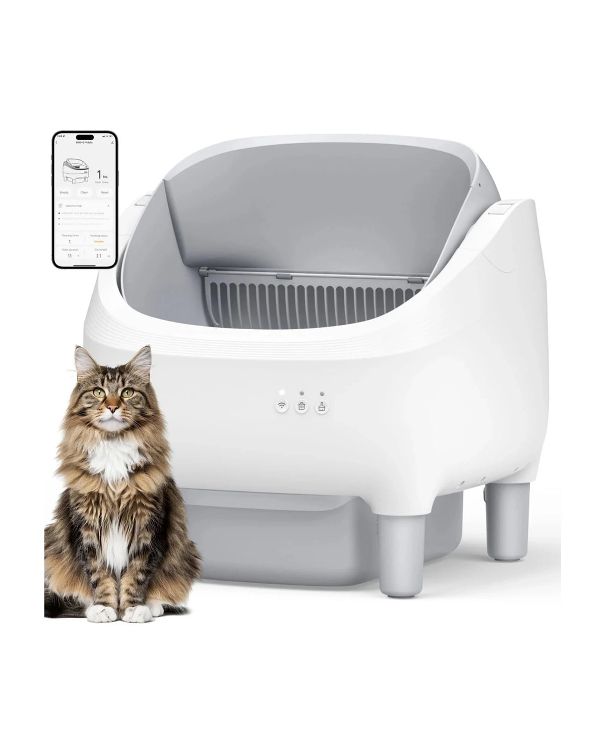 Smart Self-Cleaning Cat Litter Box, App & WiFi Control