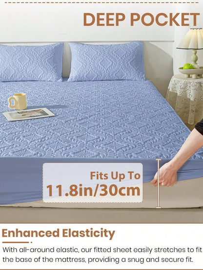 Fitted sheet, size 99X190cm (38.97X74.8 inch), 30cm (11.81 inch) deep pocket. Waterproof, skin-friendly and comfortable, perfect for bedrooms.