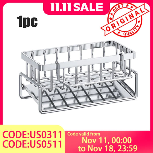 Large Capacity Stainless Steel Sink Drying Rack, Rust-Resistant and Nail-Free