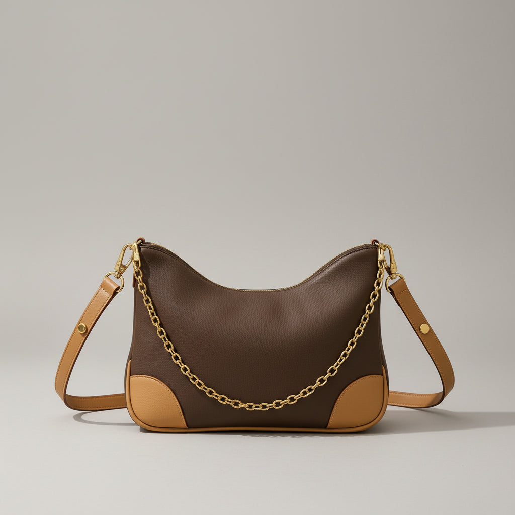 Camel Single-Shoulder Bag, Versatile Everyday Size