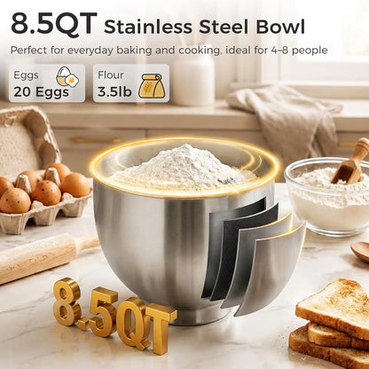 8.5QT Electric Stand Mixer for Baking and Kitchen Use