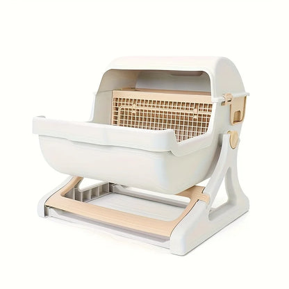 Self-Draining Cat Litter Box — No Scoop Needed, Odor-Proof & Leak-Proof with Removable Grid