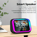 Smart Alarm Clock – Bluetooth 5.4 Speaker, 4" HD Display, AI Voice Assistant, Weather & Desk Clock