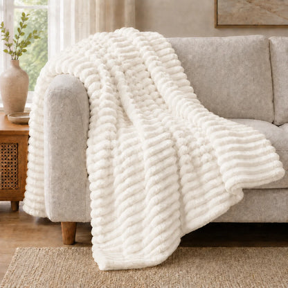 Soft Flannel Blanket Multiple Sizes Available Machine Washable Plush Bed Throw for Sofa Couch Bedroom All Season Home Bedding