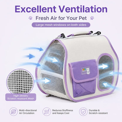 Stylish Breathable Cat Carrier Handbag, Clear Window