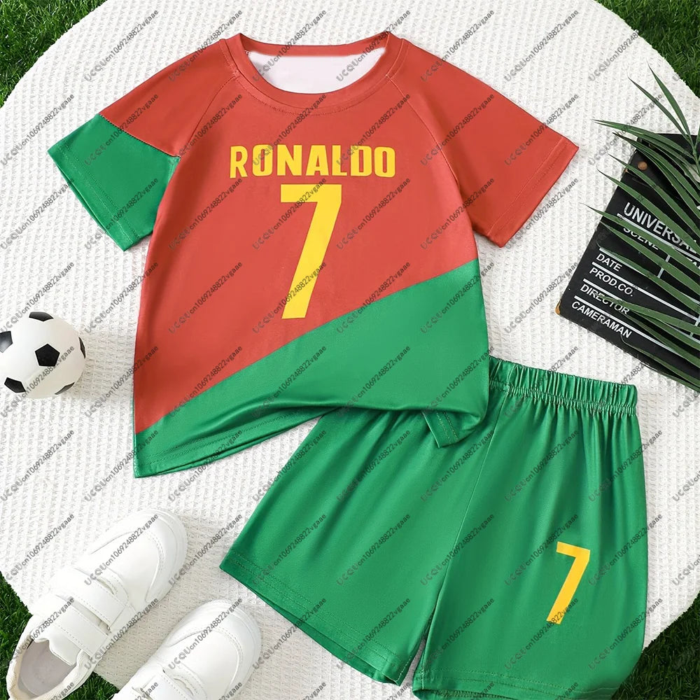 Football Jersey Tee Soccer Casual T Shirt Portugal Sporty Breathable Men Kid Gift Boy Ronaldo 7 Set Shorts Youth Male Sports Top