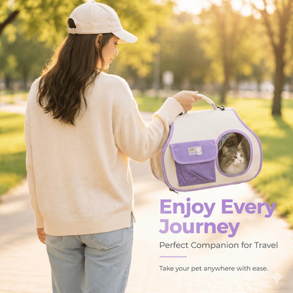 Stylish Breathable Cat Carrier Handbag, Clear Window