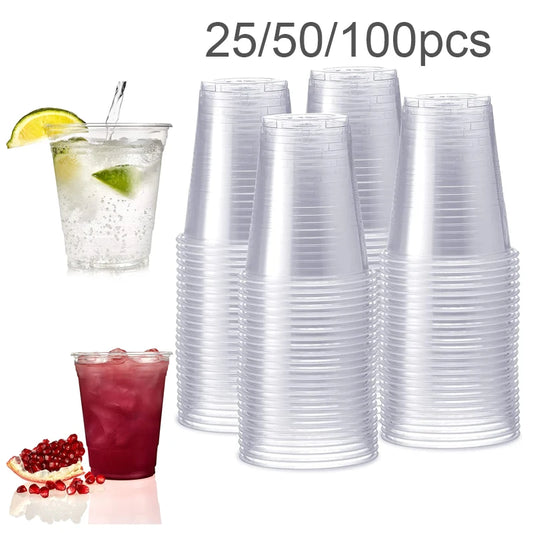 Gobelets en plastique transparent jetables 200 ml | 25/50/100 pièces Vaisselle de dégustation pour pique-nique et fête en extérieur