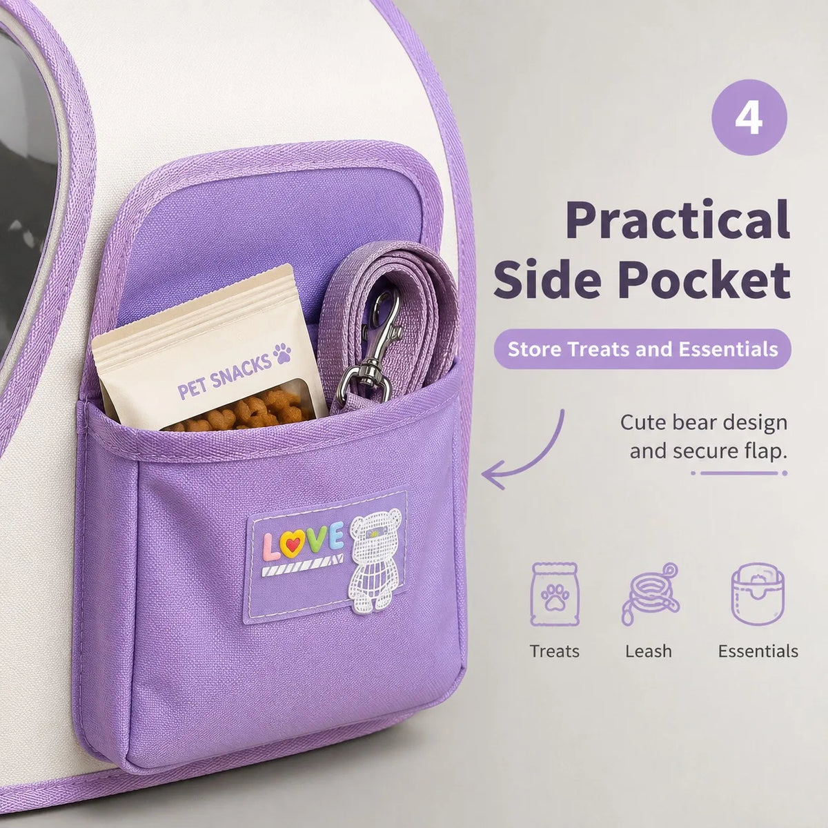 Stylish Breathable Cat Carrier Handbag, Clear Window