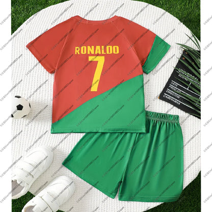 Football Jersey Tee Soccer Casual T Shirt Portugal Sporty Breathable Men Kid Gift Boy Ronaldo 7 Set Shorts Youth Male Sports Top