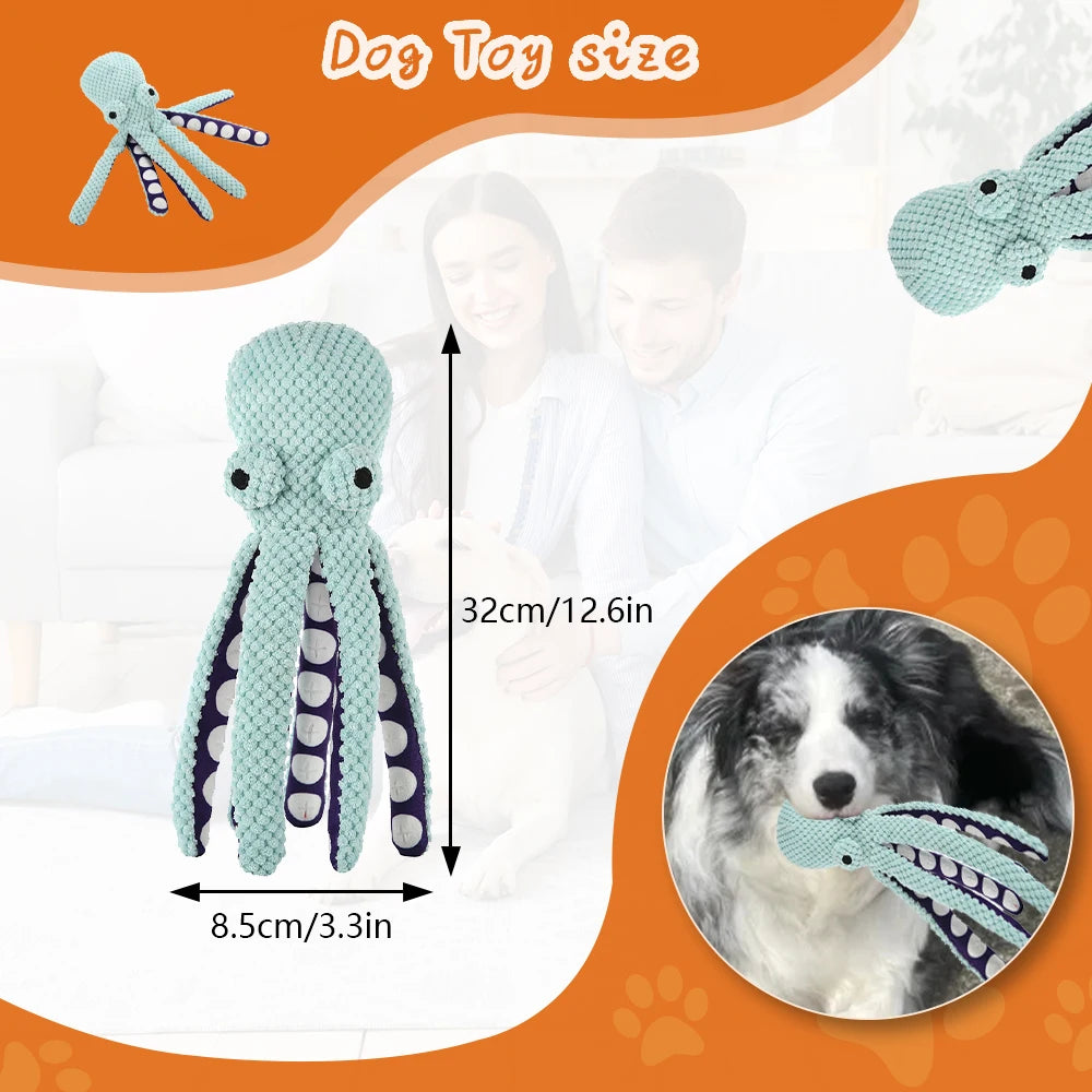 Squeaky Octopus Shell Puzzle Toy – Dog & Cat Plush Sniff Toy for Teeth Cleaning & Play