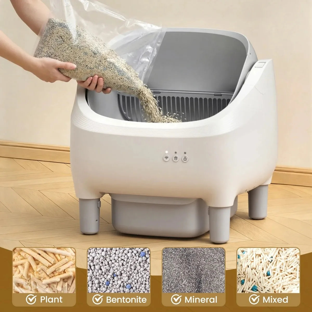 Smart Self-Cleaning Cat Litter Box, App & WiFi Control