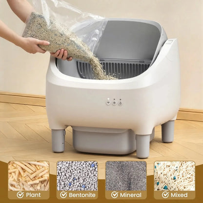 Smart Self-Cleaning Cat Litter Box, App & WiFi Control