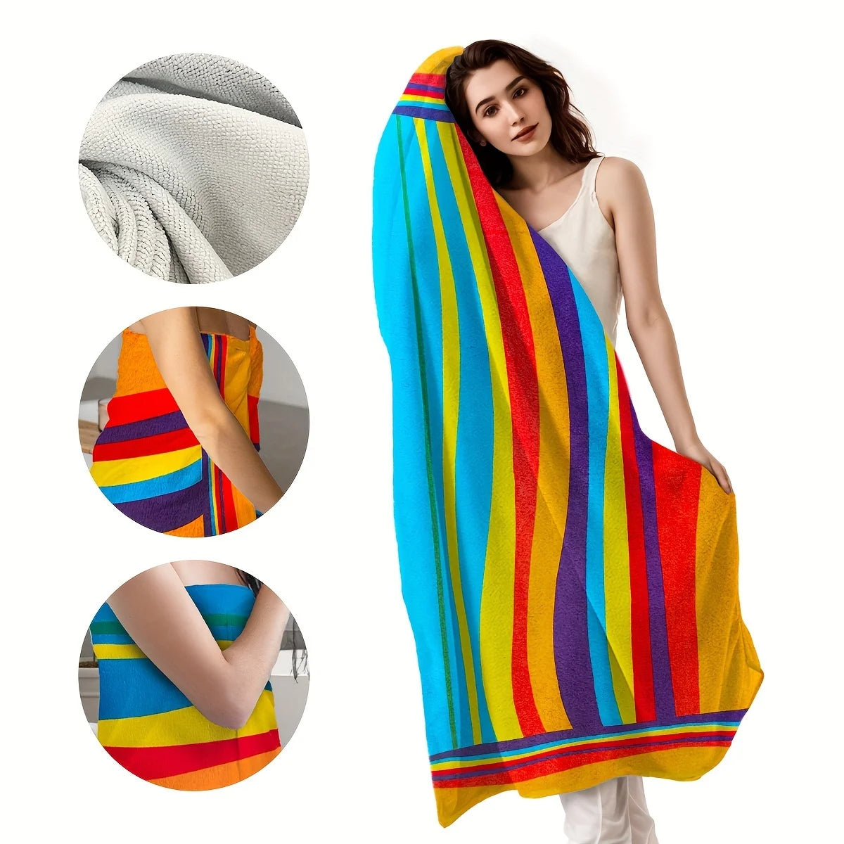 Ultra-Soft Extra Large Beach Towel 6/10pcs Set 70x35 Quick Dry Sand