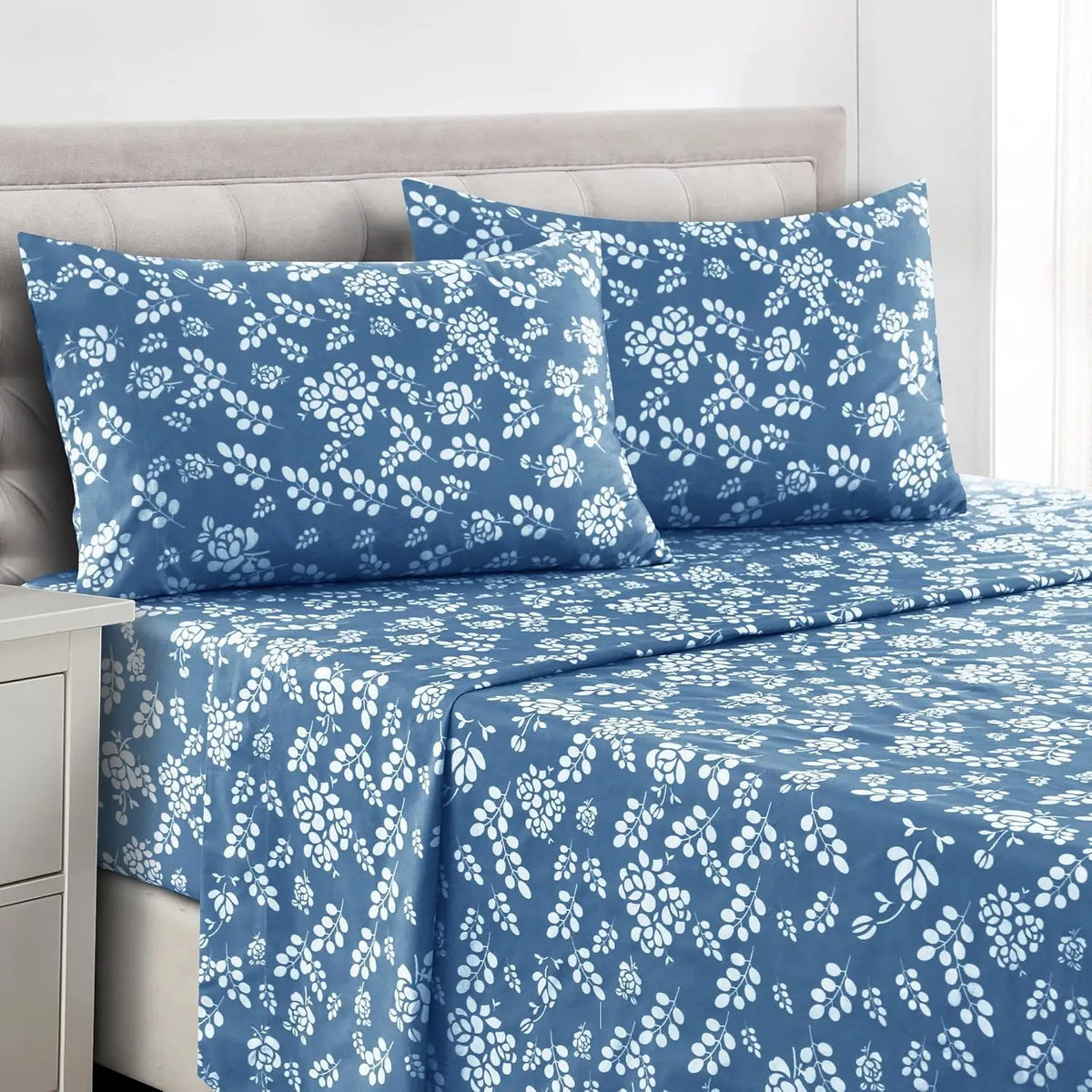 Lux Décor 4pc Floral Microfiber Sheet Set