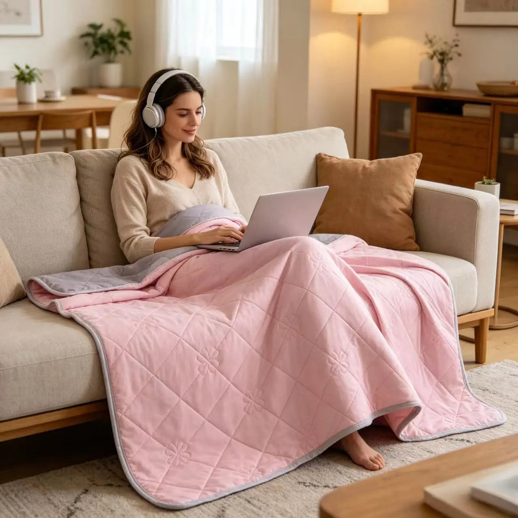 ROSEKIND 1pc Soft Cooling Blanket, 300 GSM, 90*108 Inch, Lightweight & Breathable Cold blanket for  Hot Sleepers, Multifunctional Blanket for Bed Sofa Office Travel, Durable Blanket for All-season Use, Available In 5 Colors A