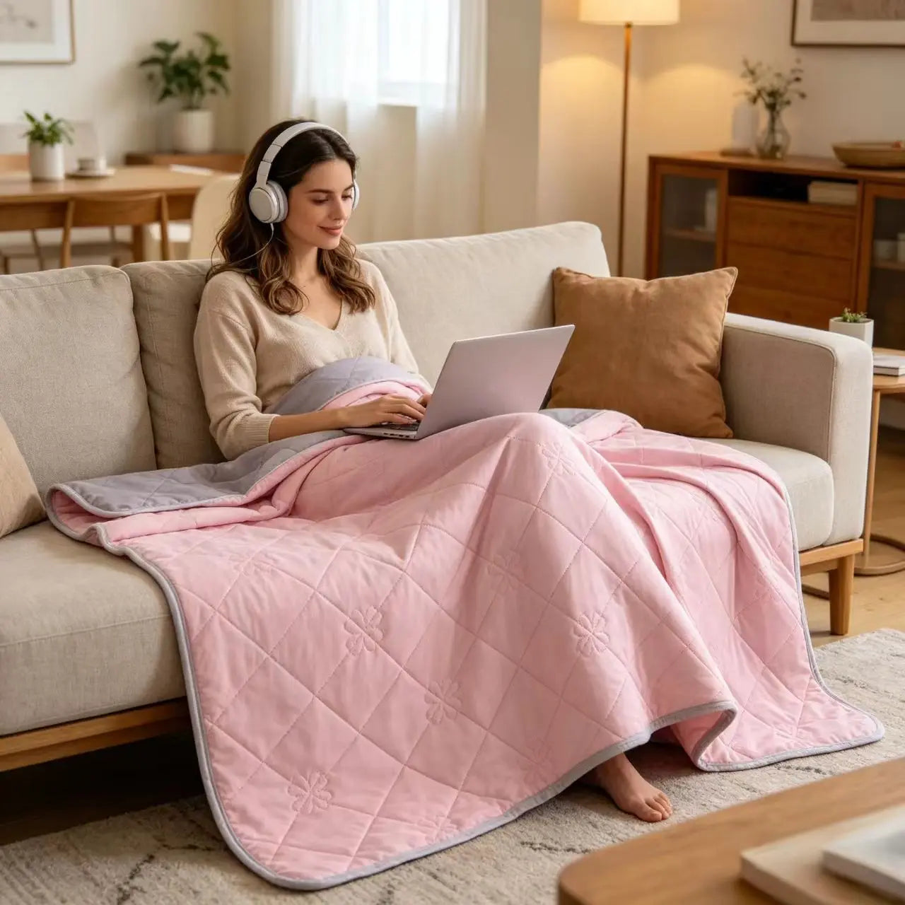 ROSEKIND 1pc Soft Cooling Blanket, 300 GSM, 90*108 Inch, Lightweight & Breathable Cold blanket for  Hot Sleepers, Multifunctional Blanket for Bed Sofa Office Travel, Durable Blanket for All-season Use, Available In 5 Colors A