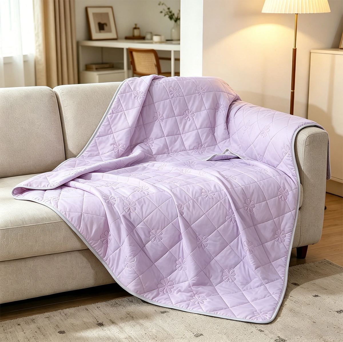 ROSEKIND 1pc Soft Cooling Blanket, 300 GSM, 90*108 Inch, Lightweight & Breathable Cold blanket for  Hot Sleepers, Multifunctional Blanket for Bed Sofa Office Travel, Durable Blanket for All-season Use, Available In 5 Colors A