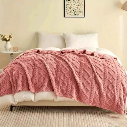 Lamb Fleece Blanket Comfortable Soft Plush Thick Warm Blanket Soft Warm Plush Air Conditioning Blanket Flannel Throw Blanke