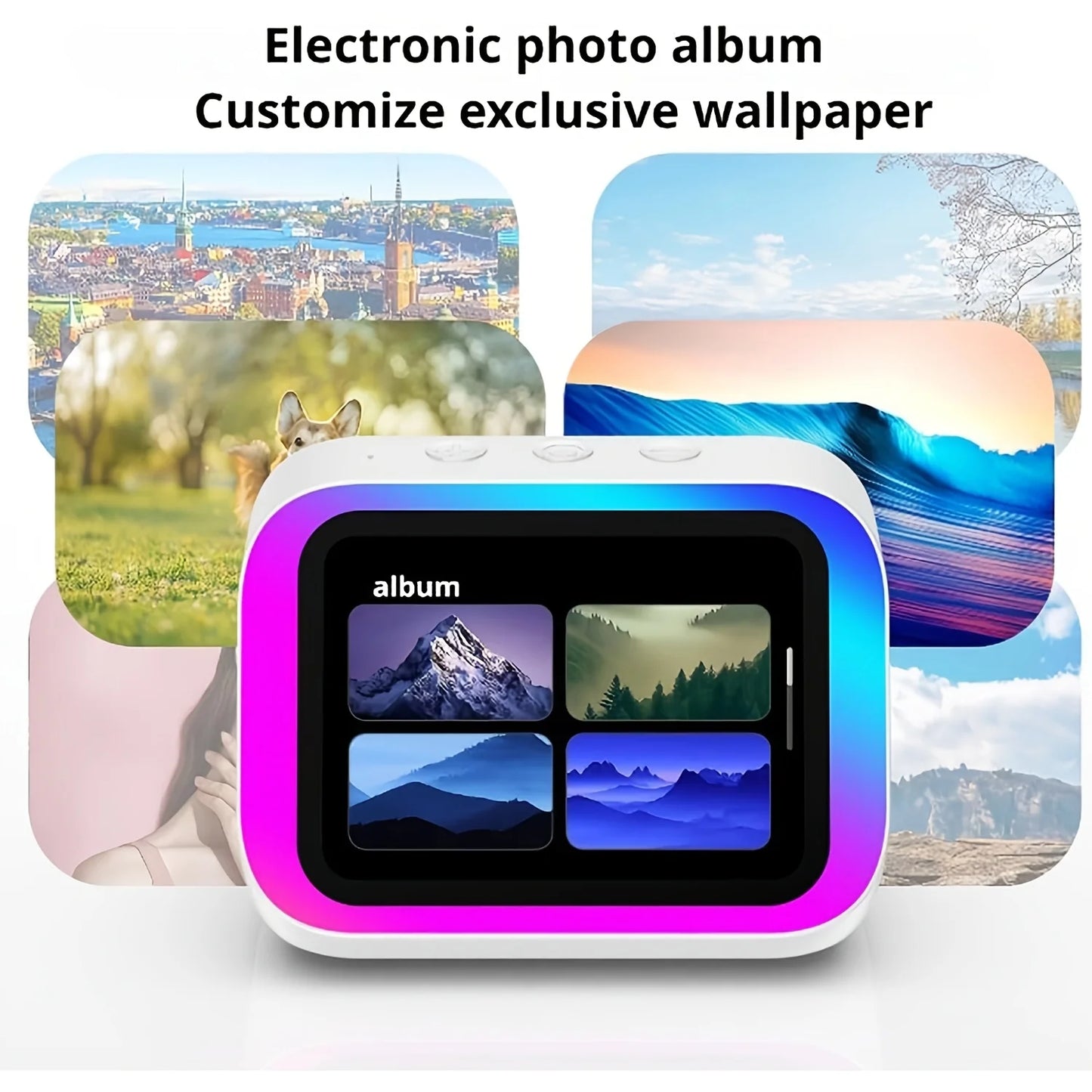 Smart Alarm Clock – Bluetooth 5.4 Speaker, 4" HD Display, AI Voice Assistant, Weather & Desk Clock