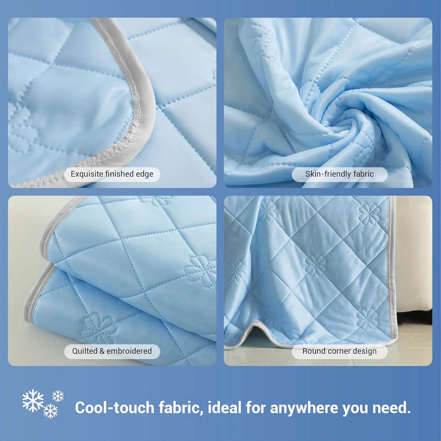 ROSEKIND 1pc Soft Cooling Blanket, 300 GSM, 90*108 Inch, Lightweight & Breathable Cold blanket for  Hot Sleepers, Multifunctional Blanket for Bed Sofa Office Travel, Durable Blanket for All-season Use, Available In 5 Colors A