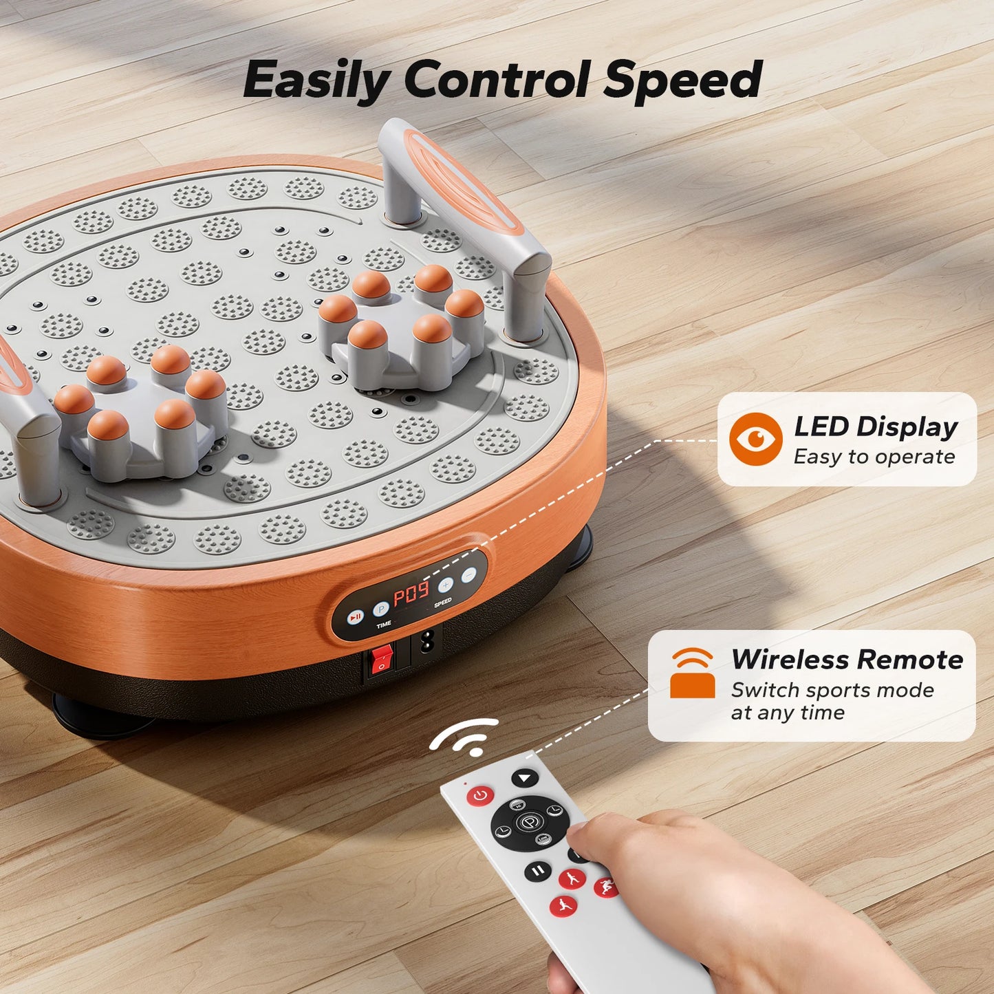 MERACH Vibration Plate Exercise Machine | Foot Massager, 99 Speeds & Remote Control