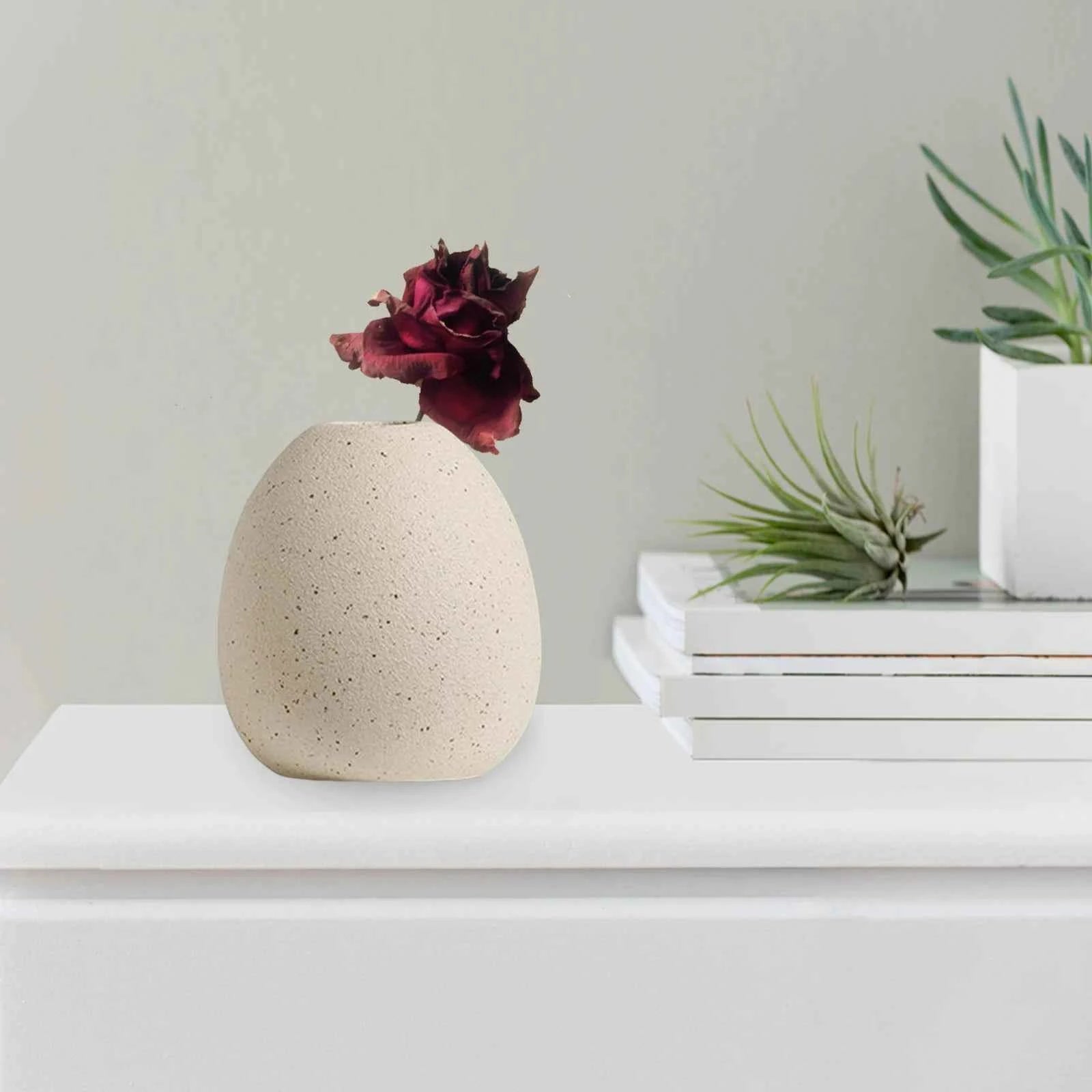 Modern Flower Vases Floral Arrangements Decorative Vases Boho Ceramic Vase for Entryway Dinner Living Room Kitchen Decoration