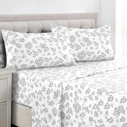 Lux Décor 4pc Floral Microfiber Sheet Set