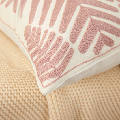 Textured Cotton Blend leaf tropical design Throw Pillow (With insert) size 18"x18"