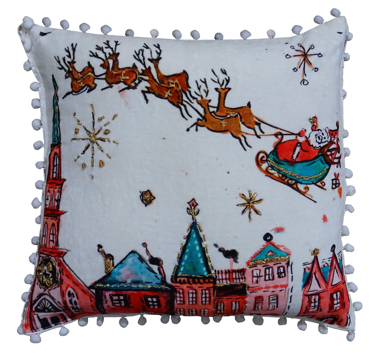 Oreiller décoratif de Noël Père Noël (45,7 cm x 45,7 cm)