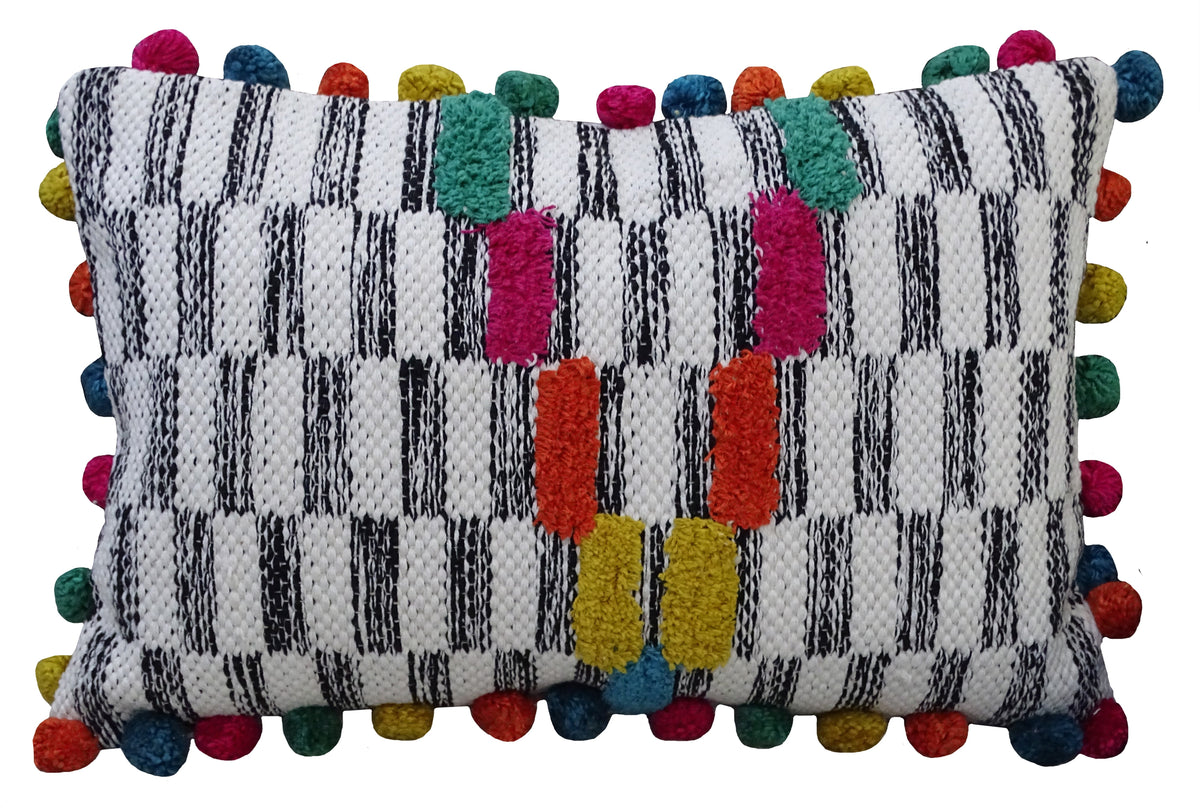 Coussin décoratif tissé à la main 35,5 cm X 61 cm