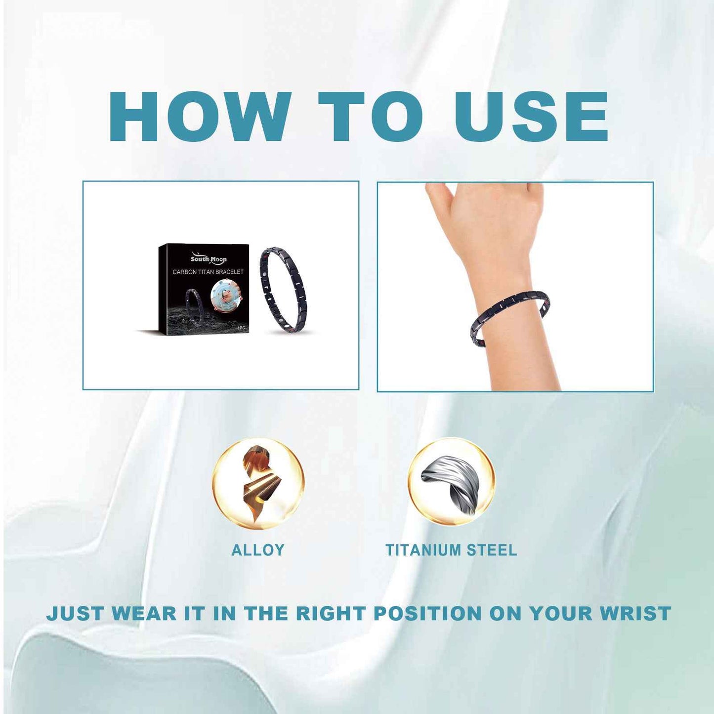 Southmoon Titanium Steel Bracelet Personality Simple Everything Stylish Accessories Sports Gym Portable Bracelet